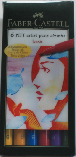 Preview: Faber-Castell Pitt Artist Pen Brush Tuschestift, 6er Etui, verschiedene Varianten